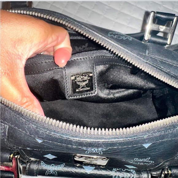 MCM Visetos Black Boston Bag - Picture 7 of 9